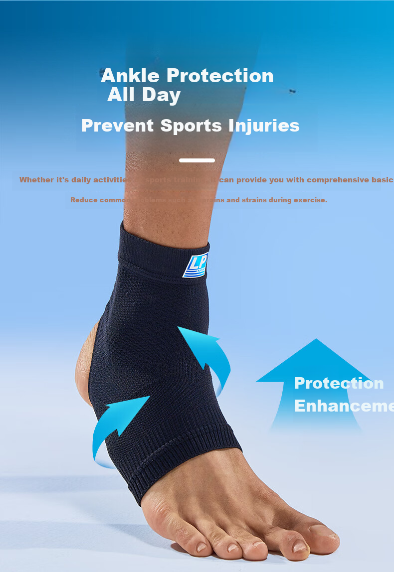 LP 1308CK Sports Ankle Brace, Outdoor Sports Warm Lightweight Breathable Ankle Joint Protector, Black, Two-Pack, Size L 3