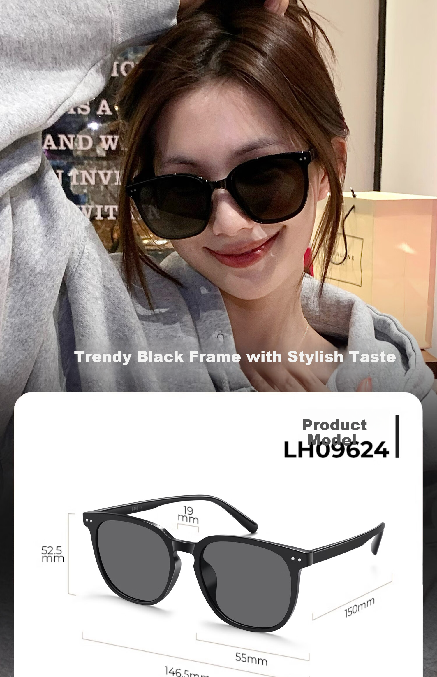 LOHO Polarized Sunglasses, High-End Slimming Effect, Women's Style, 2026 New Model, Sun Protection, UV Protection, Eye Care, GM Glasses 11