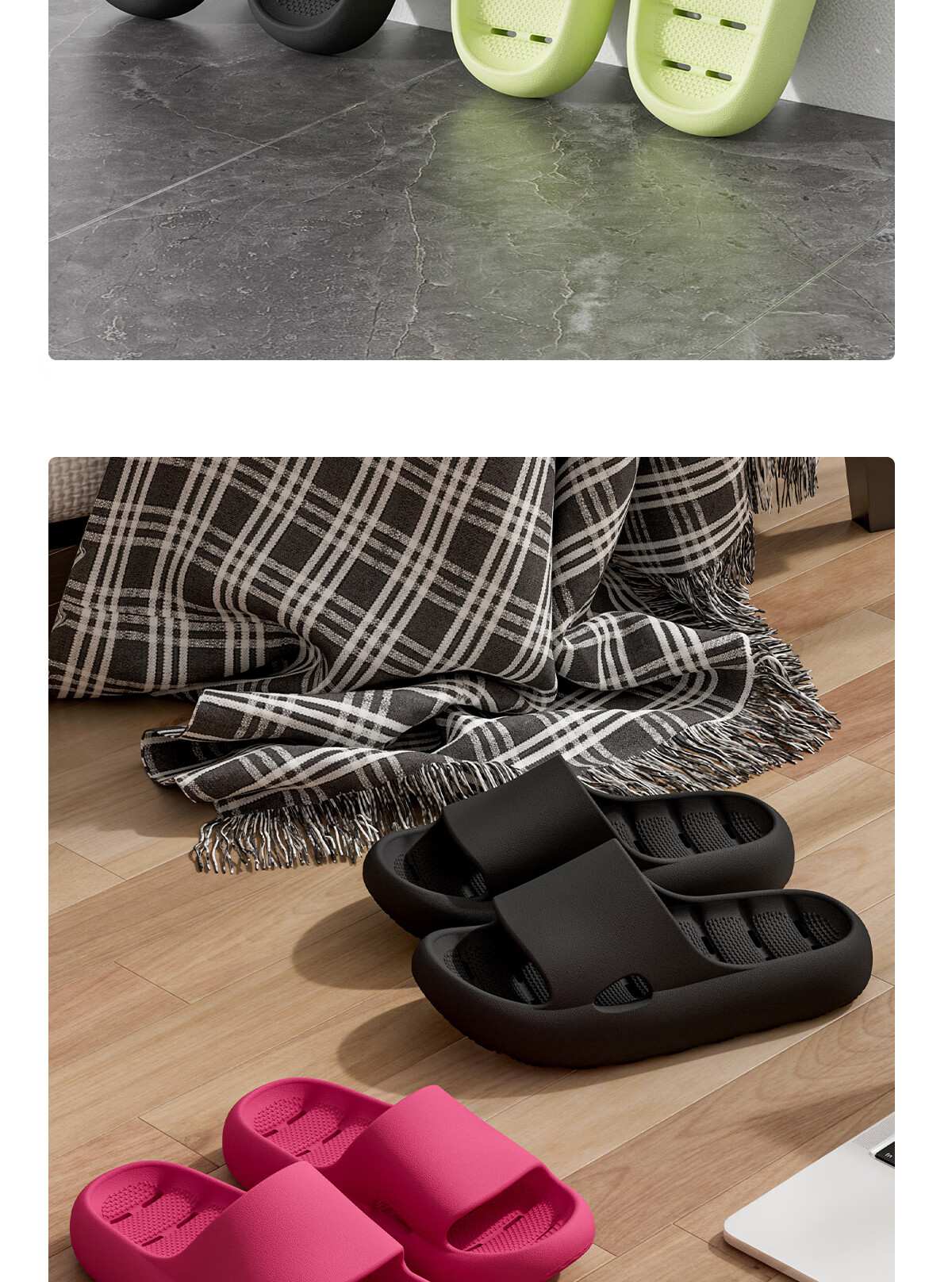 Grace Antibacterial Bathroom Slippers for Men Summer Indoor Home Non-Slip Odor-Resistant Shower Thick Sole Quick-Dry Drainage Sandals 11