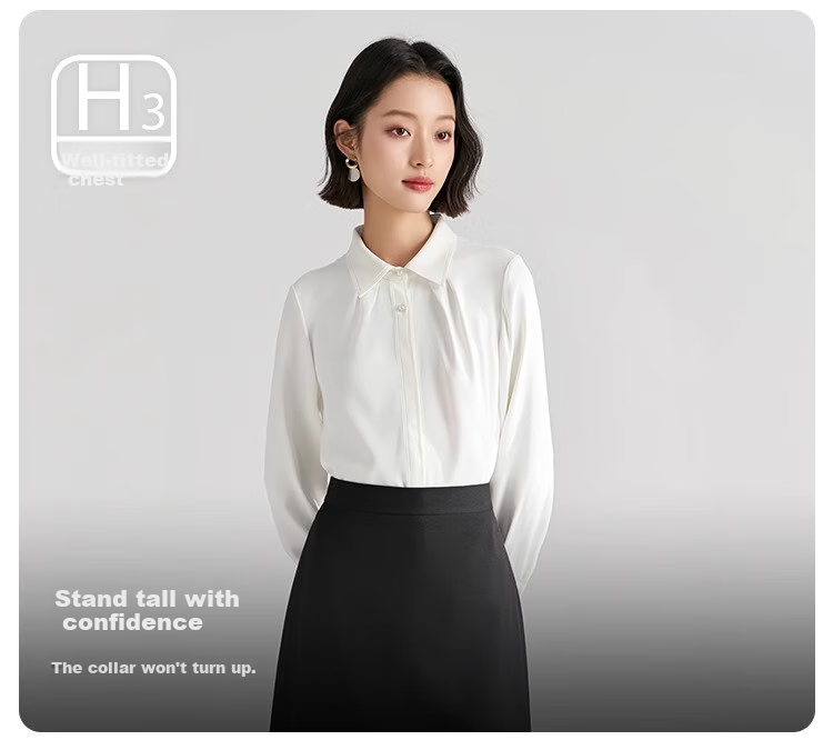 Bodexiaojie Women's Professional Blazer, Elegant Interview Attire, Office Wear Top for Petite Figures, Long-Sleeve Shirt, Size S 9