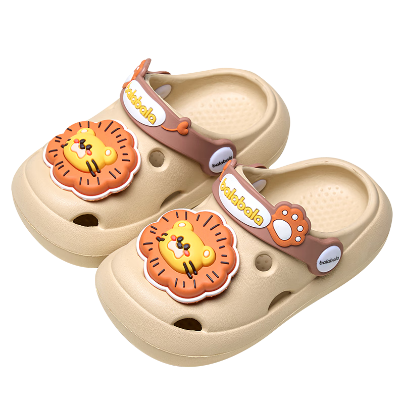 BALABALA Baby Sandals, Summer Cute Cartoon Home Slippers, Boys And Girls Closed-Toe Non-Slip Outdoor Shoes, Children's Beach Sandals
