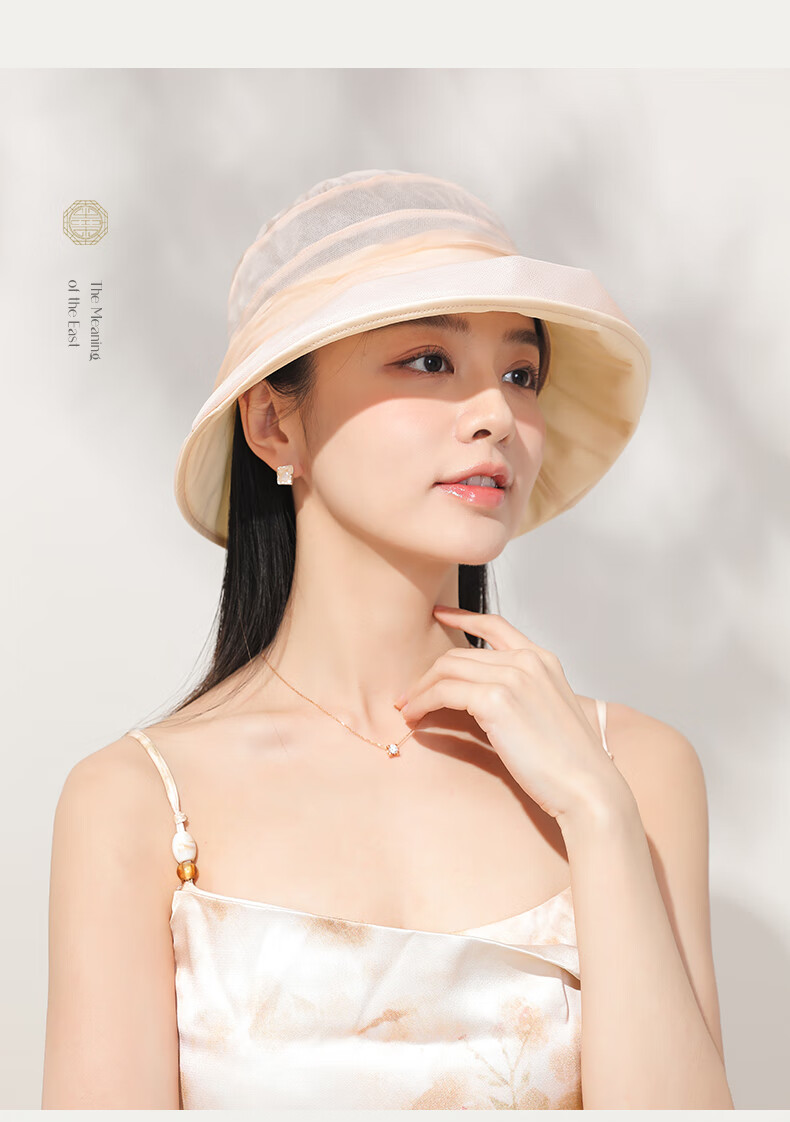 FANCET Mulberry Silk Sun Hat for Women, Summer Elegant Rolled-Edge Hat, Lightweight Silk Sun Protection Fisherman Hat, Birthday Gift for Elders 13