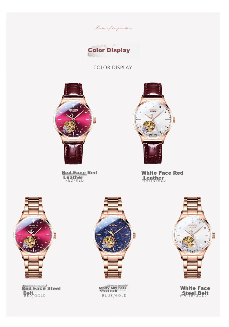 ROS DN Shihua Lucky Four-Leaf Clover Birthday Gift for Girlfriend, Women's Watch, Brand Mechanical Top Ten Watches 11