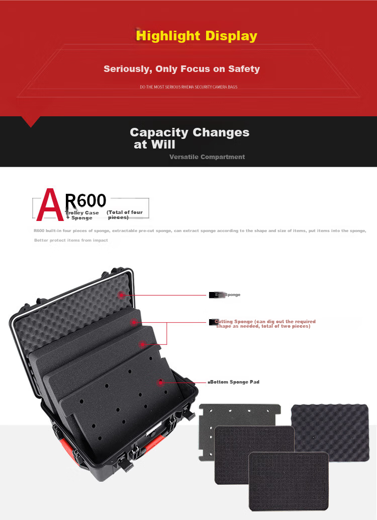 EIRMAI R600 Suitable for DJI Mavic Drone Plastic Protective Safety Case Camera Trolley Case DSLR Camera Box Photography Case Waterproof And Moisture-Proof Case with Standard Foam Padding 5