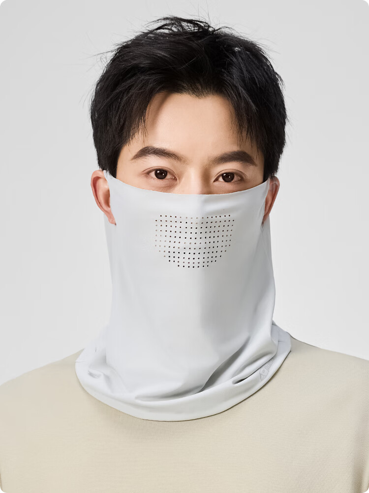 JIUMU Ice Silk Sun Protection Face Mask for Men, Cycling Summer UV Protection Sunshade Neck Guard Full Face Breathable Sun Protection Mask 11