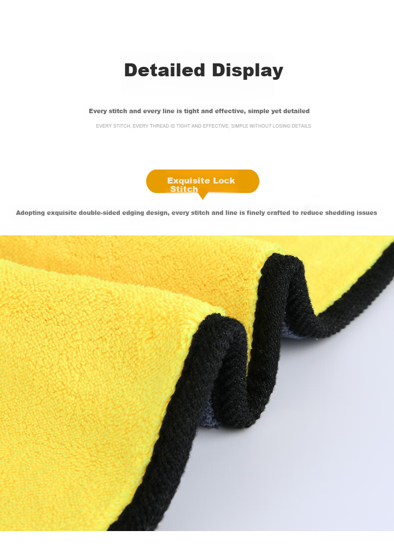 Boergai Car Wash Towel, Double-Sided Lint-Free Thickened Absorbent Microfiber Coral Fleece Cleaning Cloth for Glass, Pack of Five 18