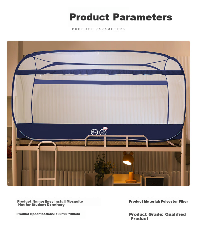 Sushidai Student Dormitory Mosquito Net, Three-Door Installation-Free Bedroom Mosquito Net, 0.9 Meter Single Bed Bunk Universal, Kuyi Summer 11