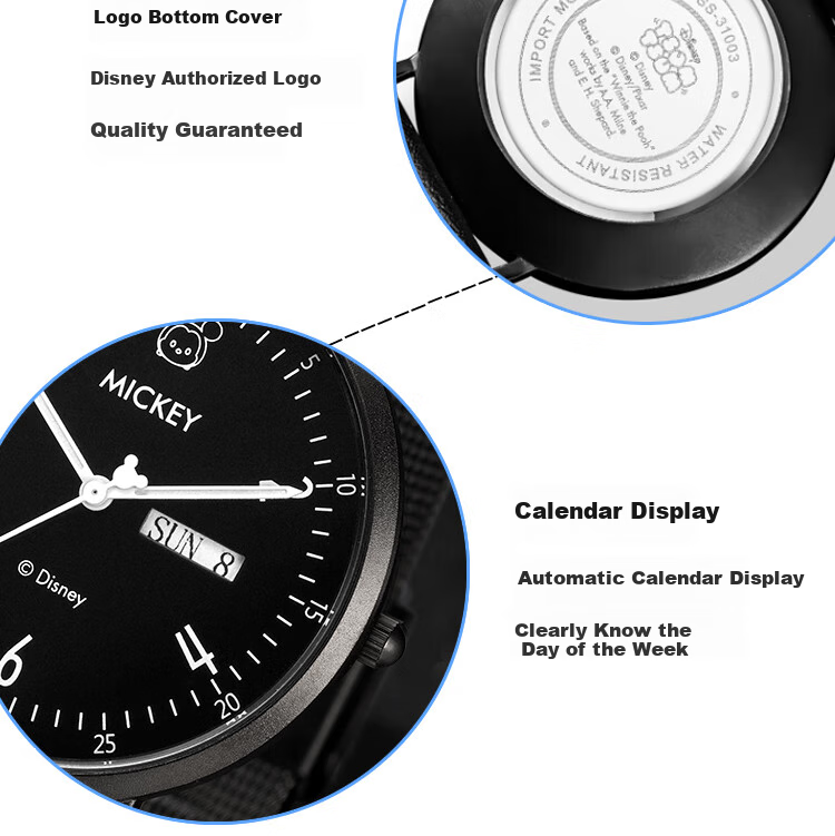Disney 2026 New Student Watch for Boys, Waterproof, Suitable for Middle And High School Students, Teenagers, Quiet, Exam-Specific, Time-Telling 4