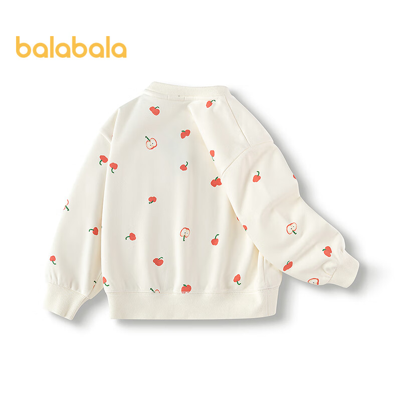 BALABALA Children's Clothing, Girls' Sweatshirt, Spring Outfit for Young Girls, Round Neck Cartoon Fun Print Top, Sweet And Cute