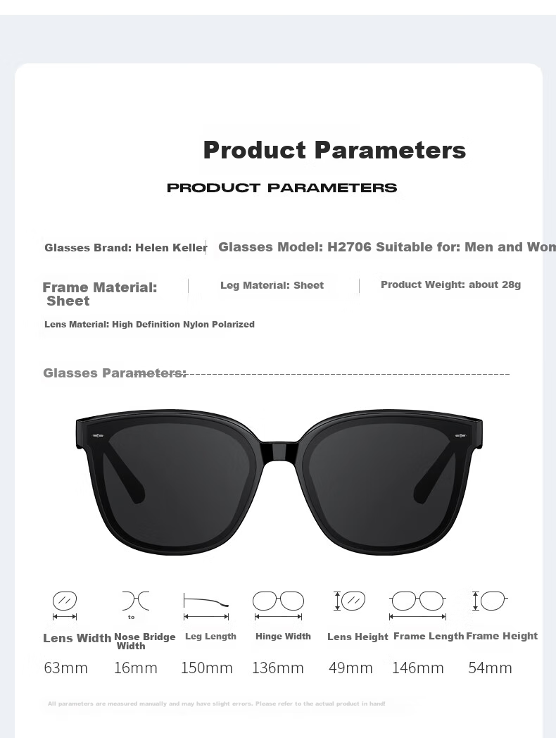 HELEN KELLER Sunglasses for Men, Trendy Square Frame, UV Protection, Polarized Driving Glasses for Women H2706H01 8