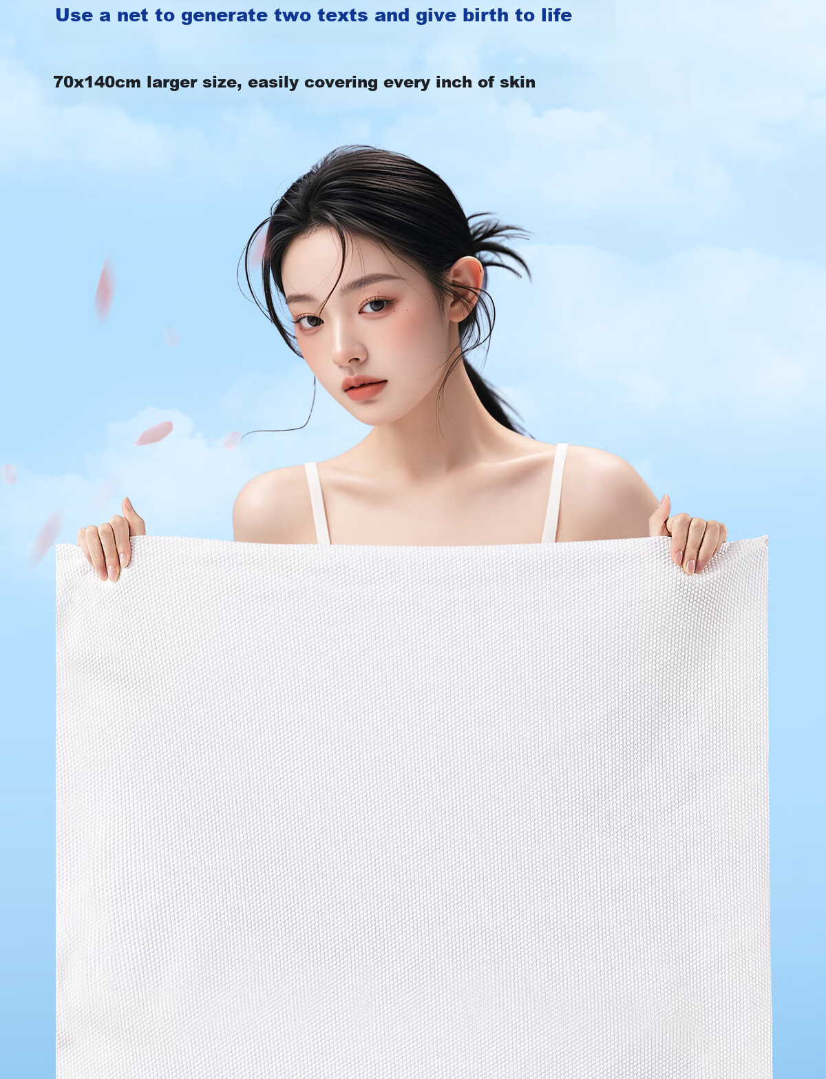 Ankexin Disposable Bath Towels, 5 Individually Wrapped, Extra Large And Thick, 70x140cm, Soft Cotton Towel with Pearl Pattern, Travel-Friendly And Portable 3
