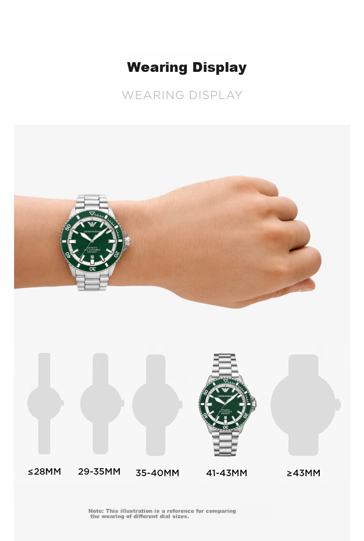 EMPORIO ARMANI, Zeng Shunxi's Same Style, Water Ghost Series Men's Mechanical Watch, Birthday Gift for Boyfriend, AR60080 4
