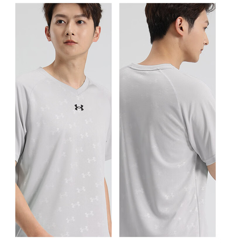 Under Armour Quick-Dry Short-Sleeve T-Shirt for Men, Summer Full-Print New Loose-Fit Sports Training Basketball Running Fitness Wear 15