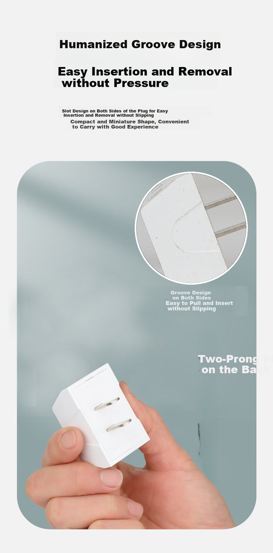 Zidantou TS-550NK Three-In Socket Extension, 3-Hole National Standard Socket, 750°C Flame Retardant, Safety Protection Door, Space-Saving Mini Portable Power Converter for Dormitory Use 5