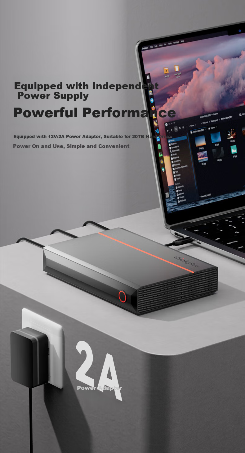 ThinkPlus Lenovo External Hard Drive, 18TB, 3.5-Inch, Type-C USB3.2, Desktop Mechanical Hard Drive with Large Capacity, External Storage for Home And Office Use, UD800 11