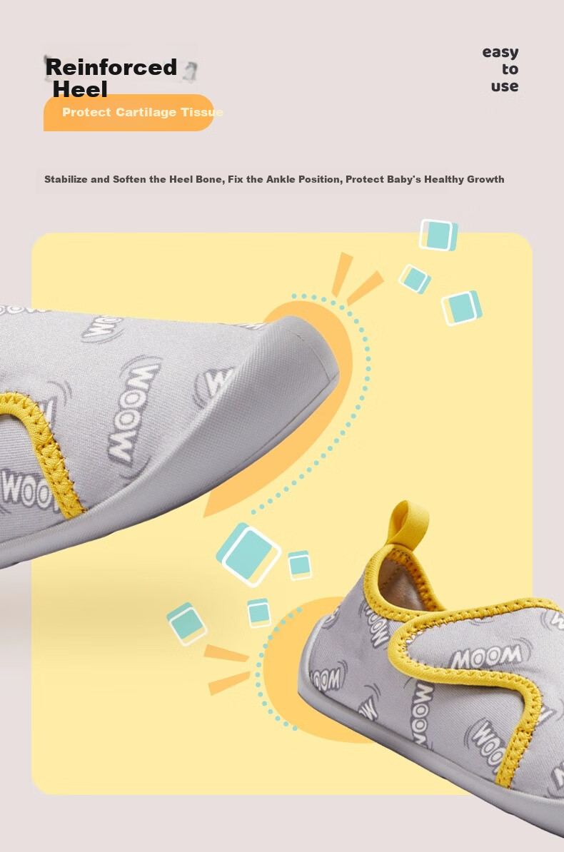 DECATHLON Toddler Soft Sole Non-Slip Comfortable Indoor Walking Shoes (High Heel/Big Size for Chunky Feet, Choose 1-2 Sizes Larger) Gray 29-4423353 10
