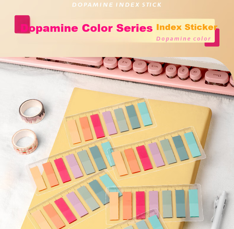 SUNWOOD 5-Color Index Stickers, Colorful Classification Organizer Labels for Journaling, Large/Medium/Small Sizes, 3 Packs Totaling 420 Pieces, 6638 3