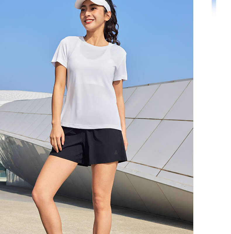 PEAK Quick-Dry Sports Set for Men, Summer Running Casual Badminton Outfit, Breathable Two-Piece Short-Sleeve Shorts for Men DF152001 26