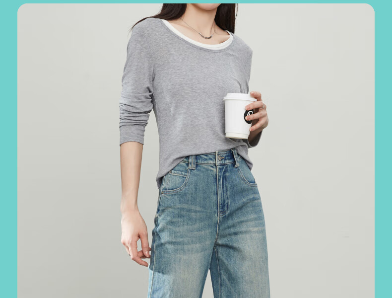 ESE-Y Straight-Leg Jeans for Women, New Spring 2025 Wide-Leg Trousers, Vintage Blue, Size 25 19