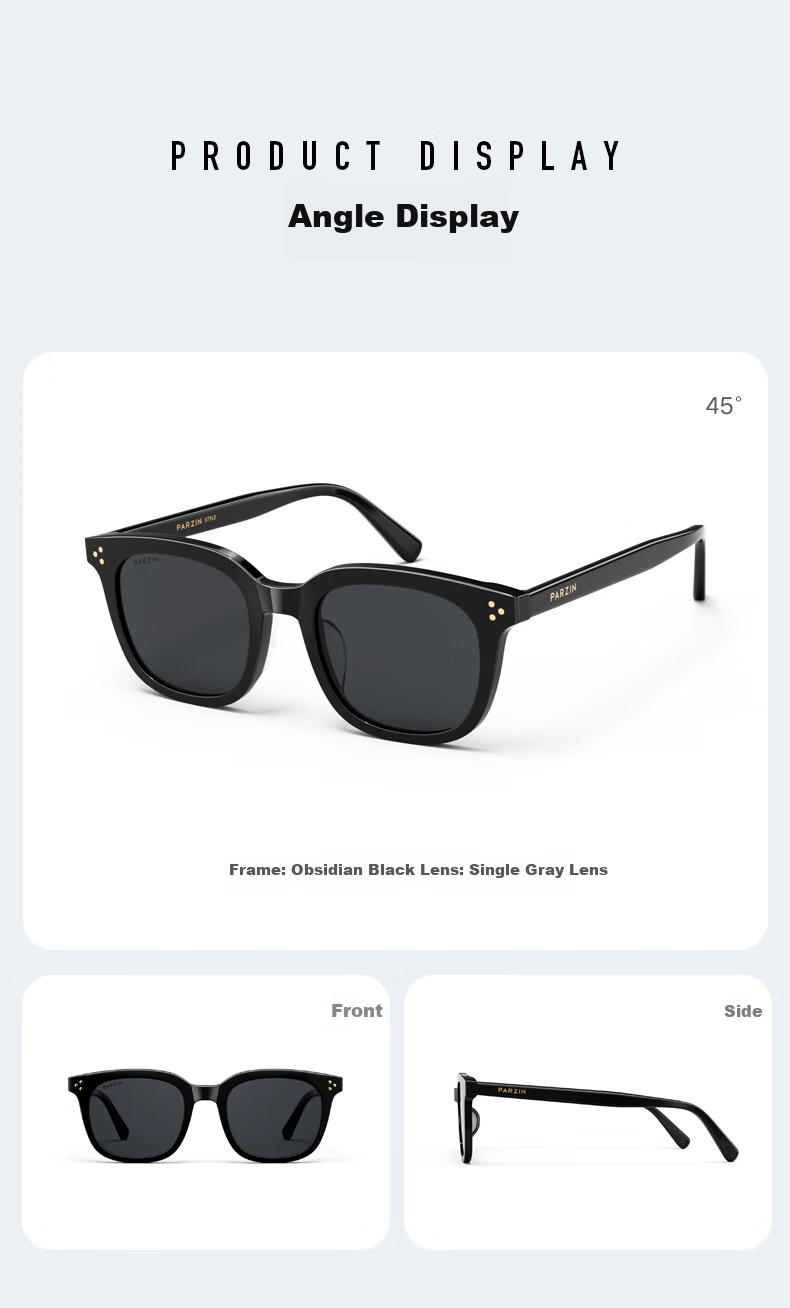 PARZIN Sunglasses, Unisex Fashion D-Type Frame Glasses, Sun Protection Driving Trendy Sunglasses PZ7771 13