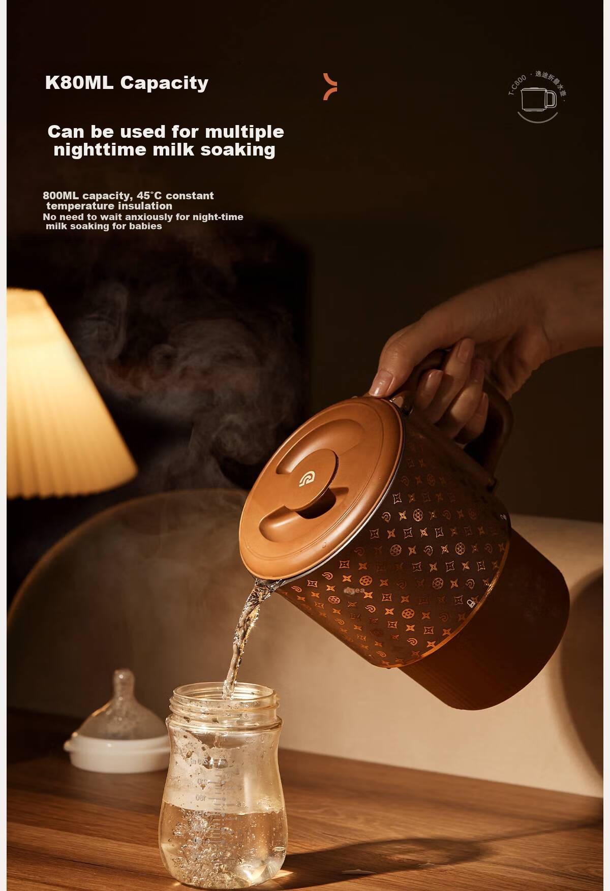 GREENIS Pure Titanium Foldable Kettle, Portable Electric Kettle, Water Boiler, Travel Outdoor Kettle, Mini Water Cup, Multi-Stage Temperature Control, Small Milk Frother, Gift-Giving 8