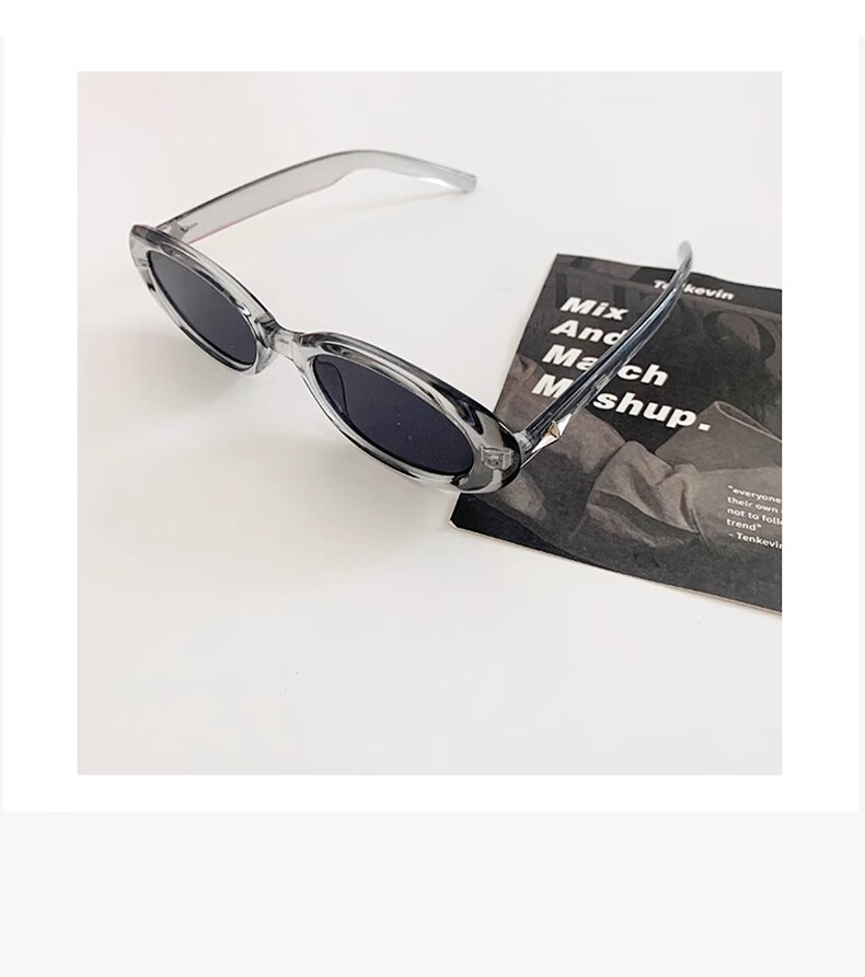 Boshide Sunglasses, Cat Eye Sunglasses, Suitable for Women with Clear Frame, High-End Cat Eye Sunglasses, Transparent Gray Frame with Black And Gray Lenses 15