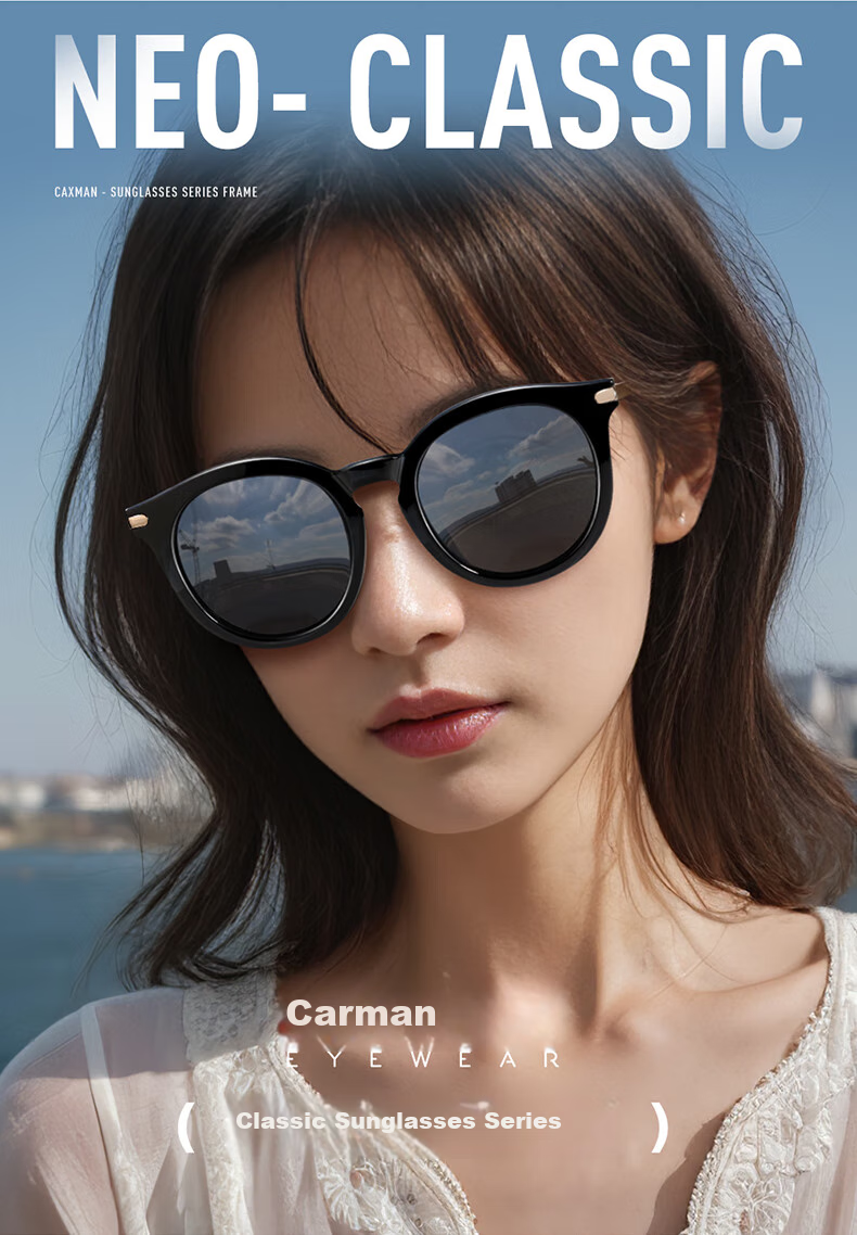 CAXMAN Sunglasses for Women, Large Cat-Eye Frame Polarized Sunglasses, UV Protection, Sun-Blocking, Fashionable Glasses for Driving And Car Use 1
