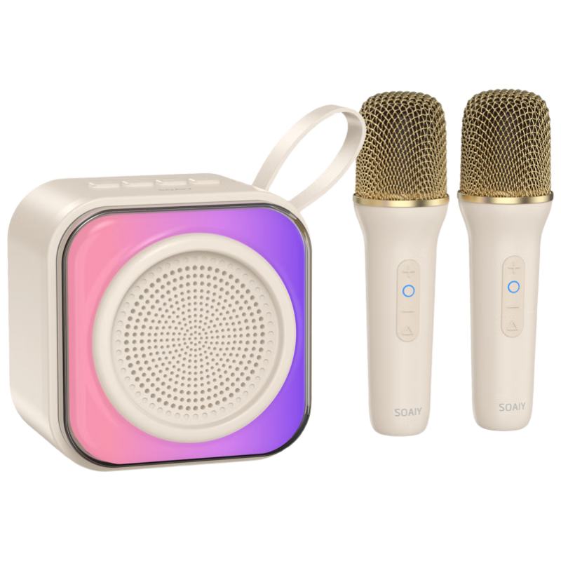 Soaiy SK22 Microphone, Karaoke Microphone, All-In Wireless Bluetooth Speaker, Singing Specialized Device, Home KTV Sound System Set, Children's Microphone for Home Use