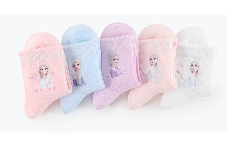 Disney Children's Socks, Spring And Summer Thin Mesh Princess Baby Mid-Calf Socks, Girls' Lace Short Socks, 33018 Socks Size 20-22 4