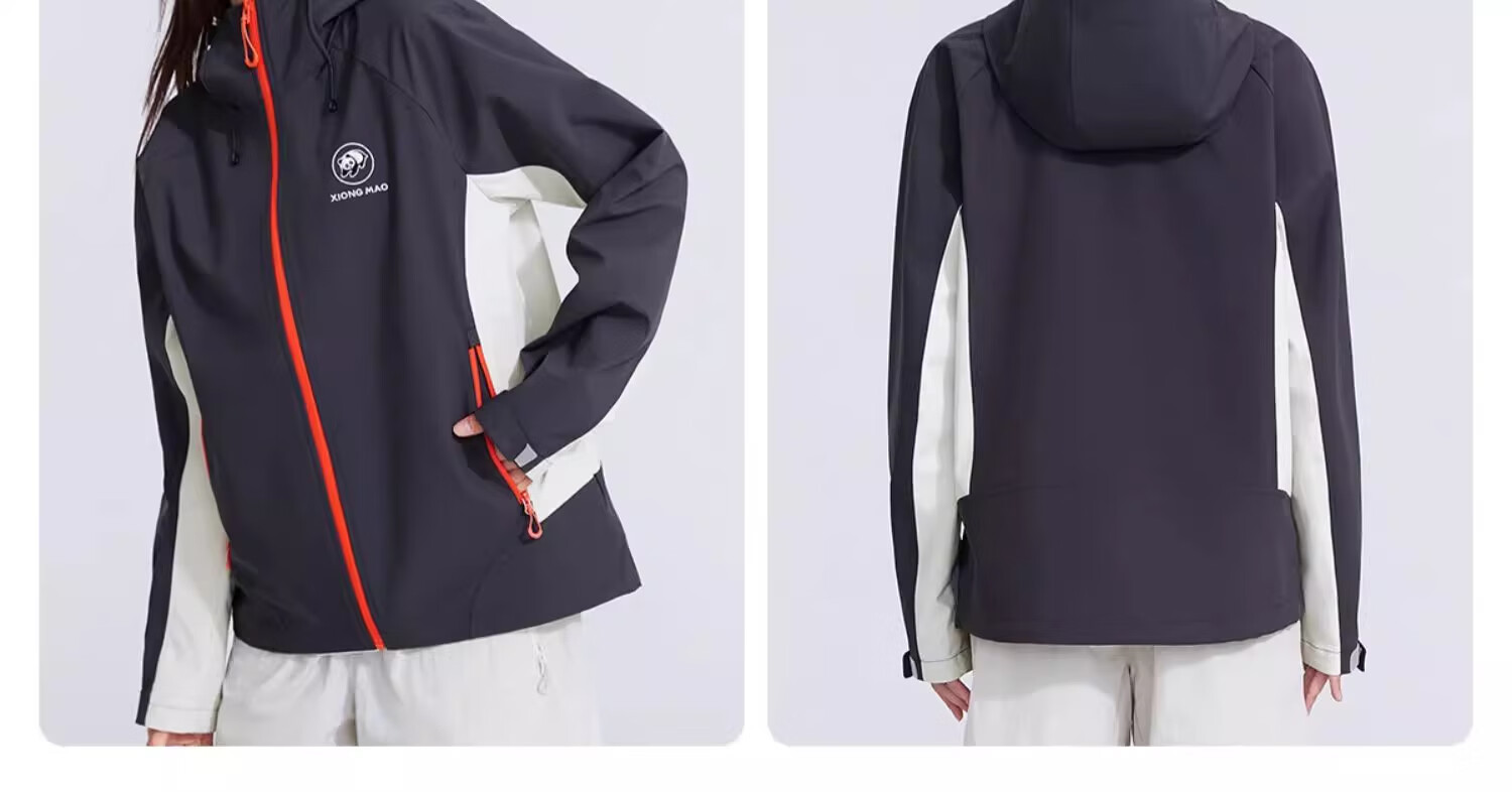 CAMEL Panda Series Outdoor Softshell Jacket Unisex Fashion Versatile Three-Proof Travel Mountaineering Coat 1114 XS 31
