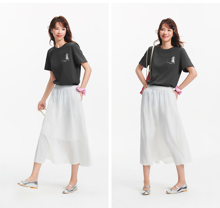 Semir [Mall Matching Style] Short Sleeve T-Shirt for Women, Dog Embroidery, Summer 2025 Loose Casual Clothing 101325100092 10