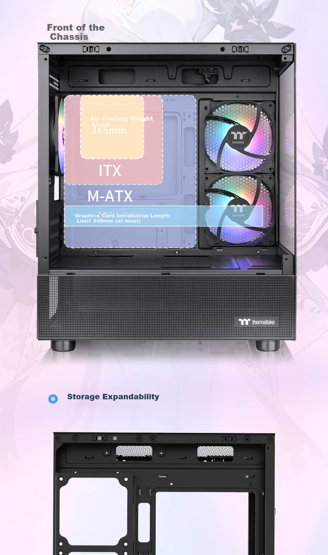 Thermaltake (Tt) Steel Shadow Transparent S240 Panoramic Case Computer Tower Black (M-ATX Motherboard / Supports 240mm Water Cooling / 270° Panoramic View / 7 Fan Positions / Supports 4080 Graphics Card) 9