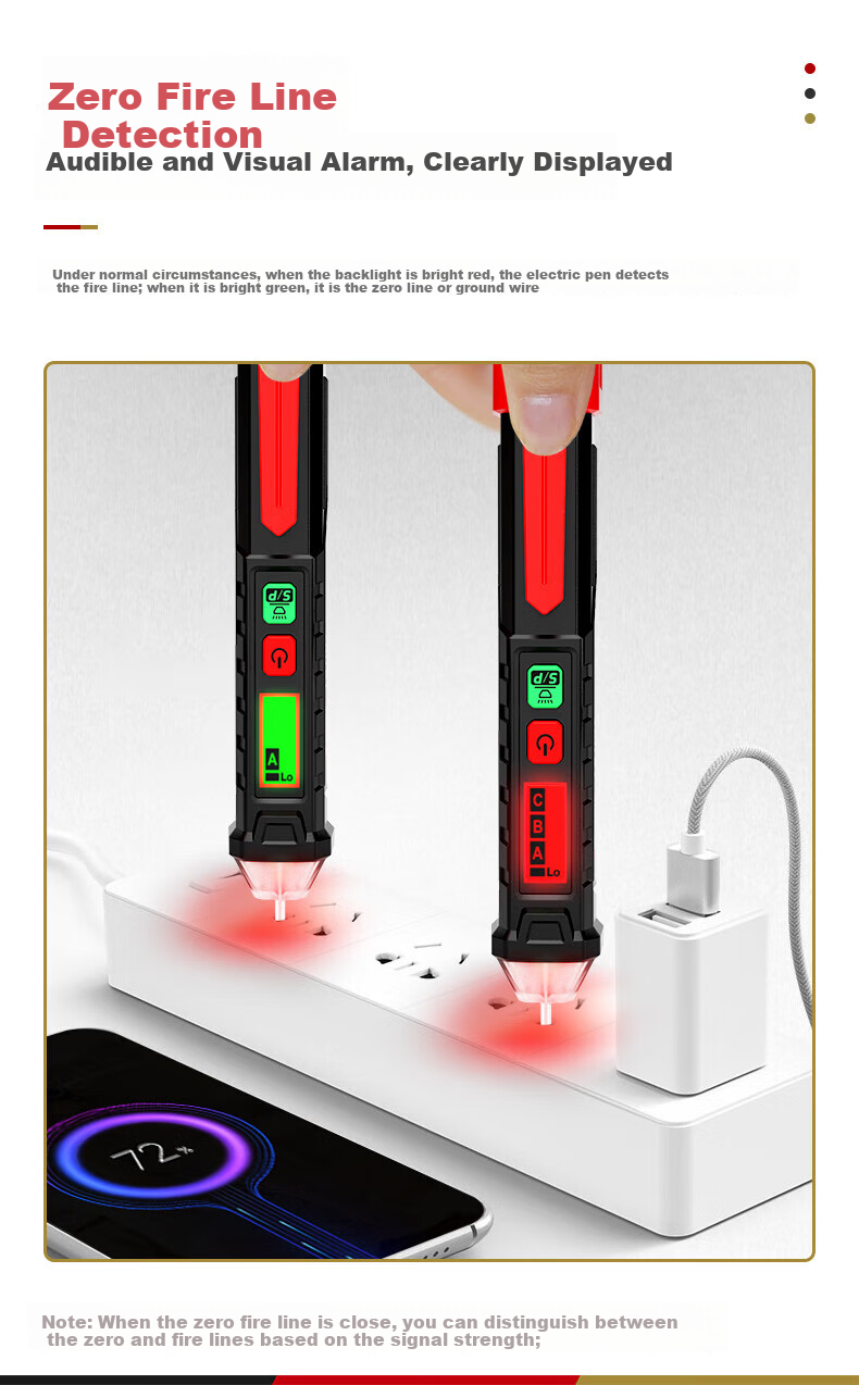 Teansi Intelligent Non-Contact Voltage Detector Pen, Phase Sequence Detection, Breakpoint Testing, Voltage Tester TA13A 1