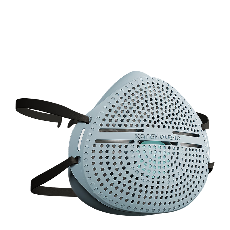 Aokeyun Dust Mask, Heavy-Duty Industrial KN95, Head-Mounted Non-Ear-Strapping, for Spray Painting, Silicone Face Shield, Paint Sprayers, Welders, Anti-Smoke, Secondhand Smoke, Breathing Valve, Breathable, Guardian - Quantum Gray