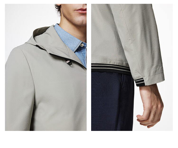 Judger Jacket for Men, Summer And Autumn Style, Lightweight Breathable, Smooth Texture, Hooded Mesh Breathable, Commuter Outdoor Casual Cardigan Coat 5