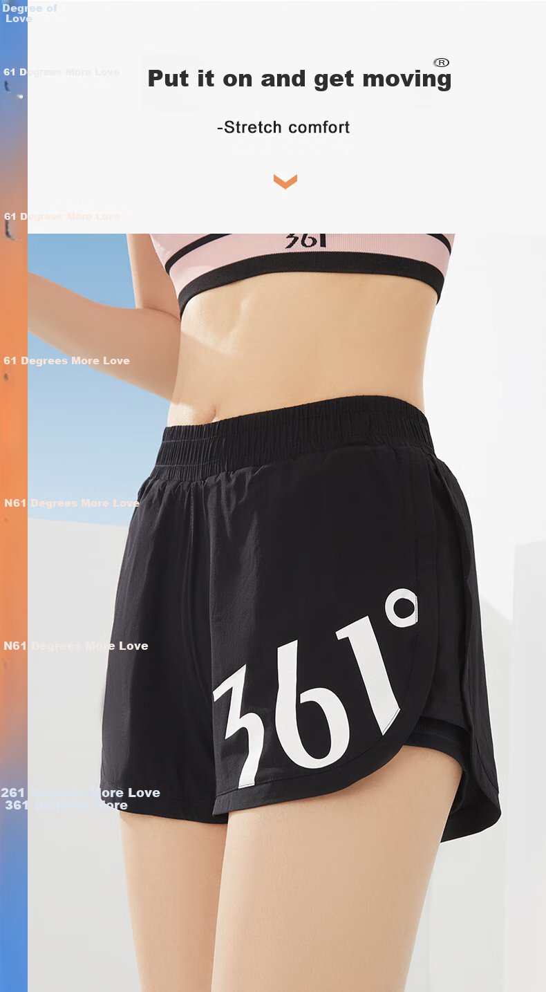 361° Sports Fitness Yoga Shorts, Summer Lightweight, Anti-Exposure, Fake Two-Piece Design, Running Sports, Breathable Shorts for Outdoor Wear 16
