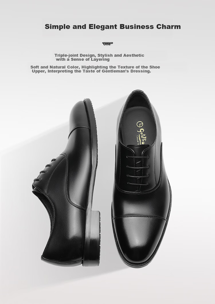Goldlion Men's Formal Leather Shoes, Gentleman's Party Comfortable Oxford Shoes, 58021029540A, Brown, Size 42 5