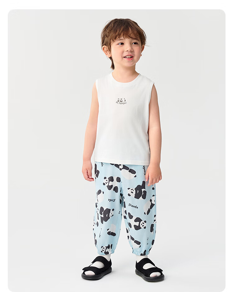 BALABALA Children's Pants, Boys And Girls Summer Thin Mosquito-Proof Trousers, Toddler Pajama Pants, Tencel Cotton Blend, Suitable for Outdoor Wear, Long Pants 19