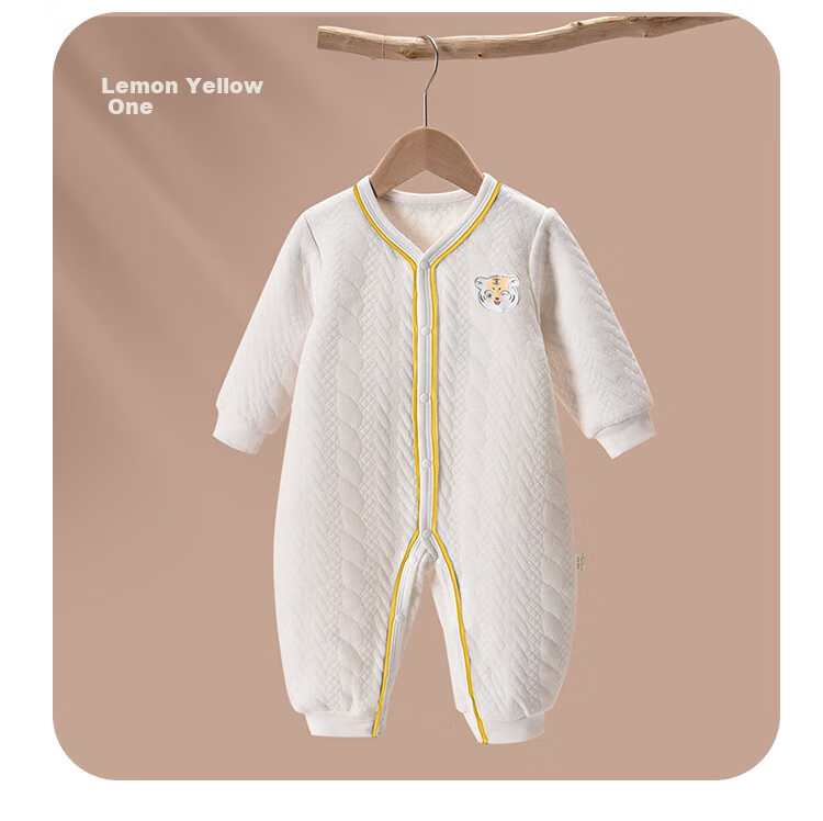 DEESHA Baby Clothes, Infant Onesie, Air Cotton Warm Pajamas, Newborn Clothing, Quilted High-End (Gray), Size 73 8