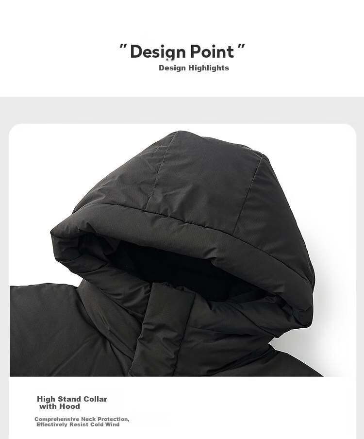 DANCING WOLVES [Black Graphene + 90% Duck Down] Winter Hooded Thick Warm Men's down Jacket, Style 001 Black, Size 180 8