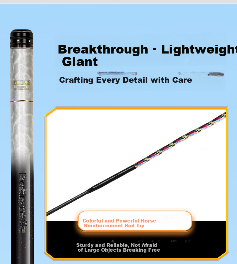Diaoyuwang Lightweight Giant Fishing Rod for Sturgeon, Bighead Carp And Silver Carp, Platform Fishing Hand Rod, Ultra-Light Hard Fishing Pole, Fishing Tackle Supplies 13