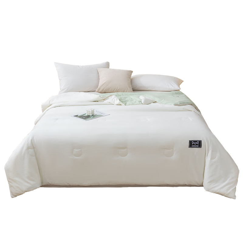Maoren Class A 10% Soybean Summer Cool Quilt, Double-Sized Skin-Friendly Fiber Comforter, Air Conditioning Summer Quilt, 180*220cm