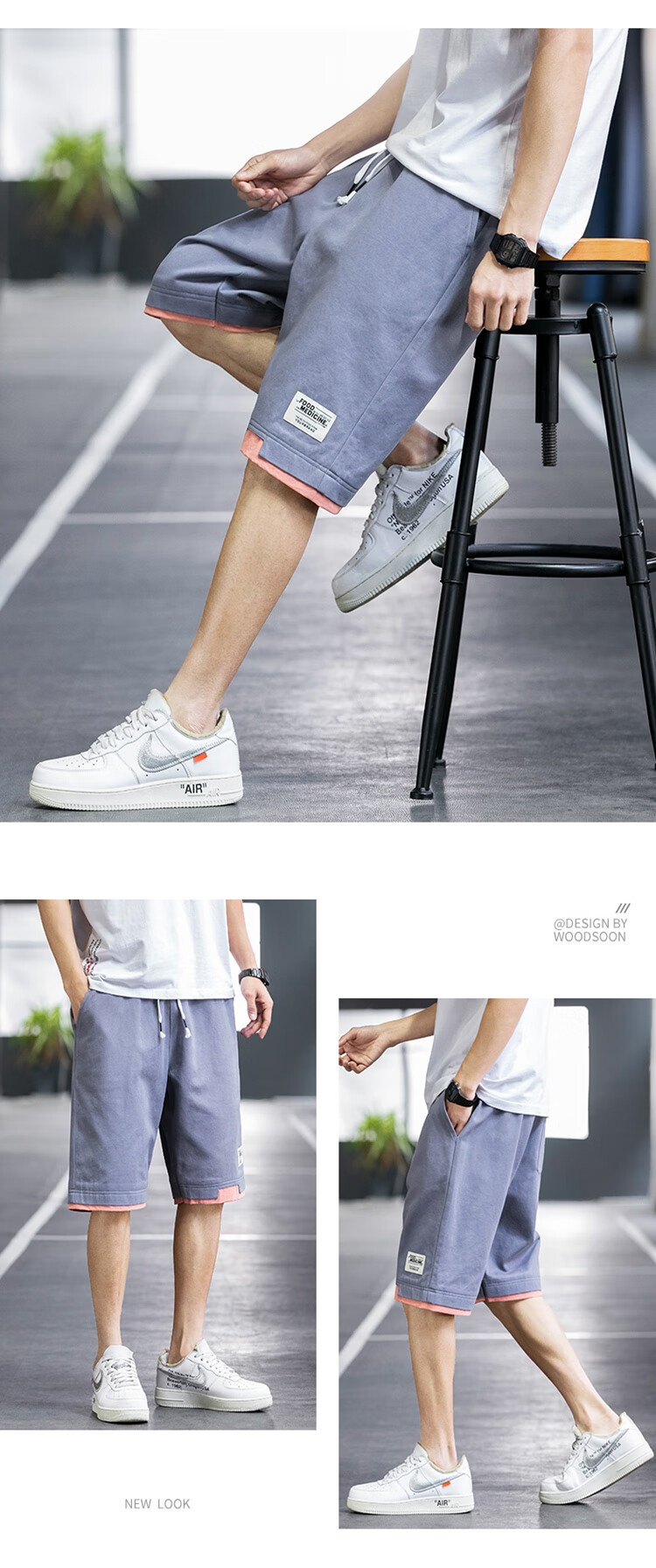 TUCANO Men's Shorts, Summer Pure Cotton, Skin-Friendly, Comfortable, Breathable, Versatile Sports Fashion, Five-Point Pants, Men's Clothing A, Light Gray, 5XL 14