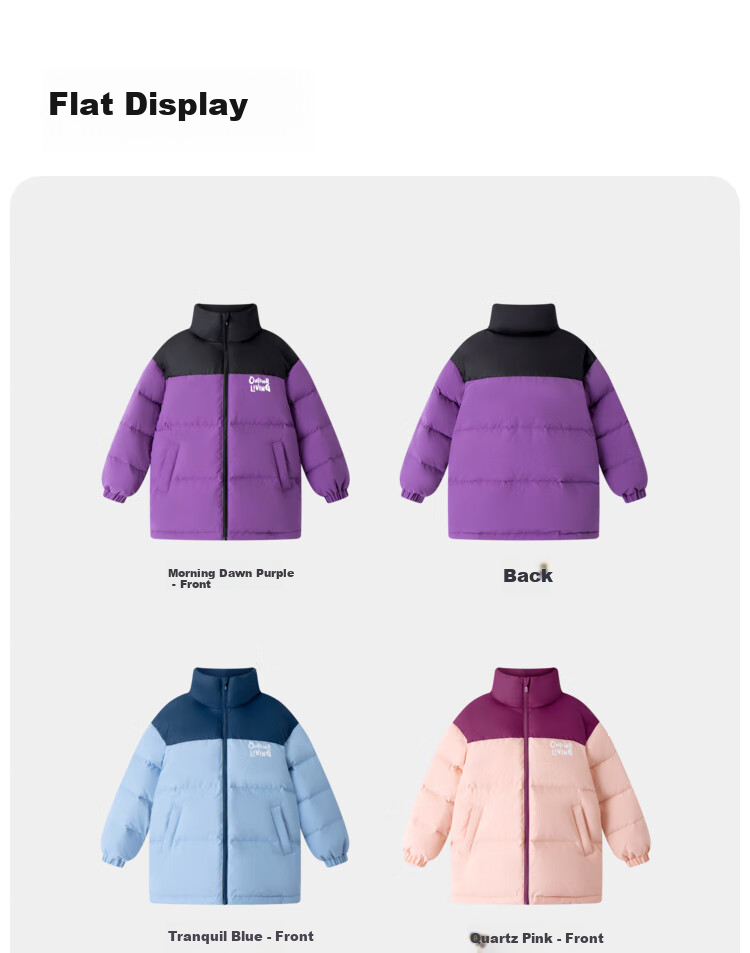 Annil Girls' Mid-Length down Jacket, New for Winter 2024, Quartz Pink, Size 160 11