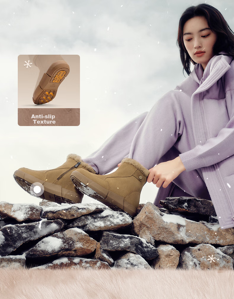 SENDA Snow Boots for Women, 2024 New Warm Plush Northeast Short Boots, Red-Medium/short Dual Wear, Size 37 10