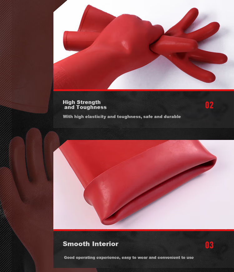 AN QUAN PAI Safety Gloves, 20KV Insulated Gloves, S020(A) High-Voltage Rubber Waterproof Thickened Gloves for Electricians 5
