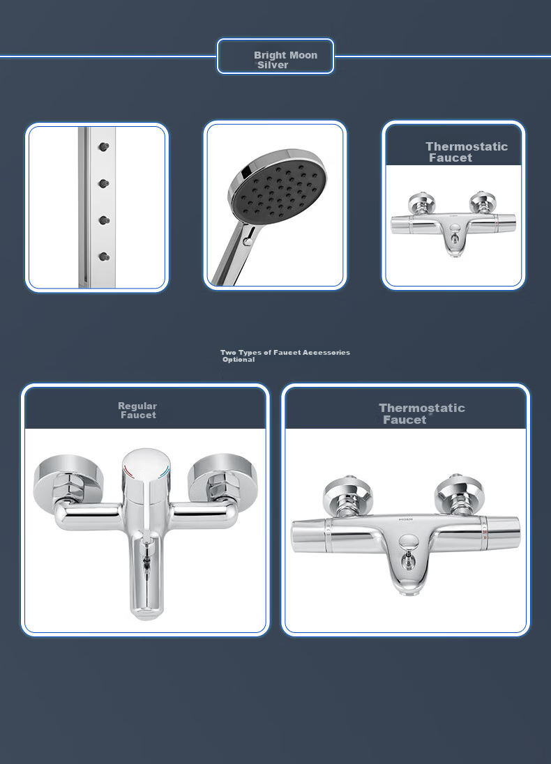 MOEN Shower Head, Smart Constant Temperature Shower, Piano Key Large Top Spray, Micro-Bubble, Milk White, Complete Set, 51432 13