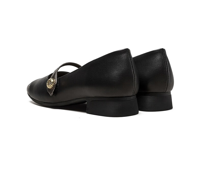 Yierkang Leather Shoes, Thick-Soled Women's Simple Loafers, Comfortable Work Flats for Nurses And Mothers, 27015W, Black, Size 35 20