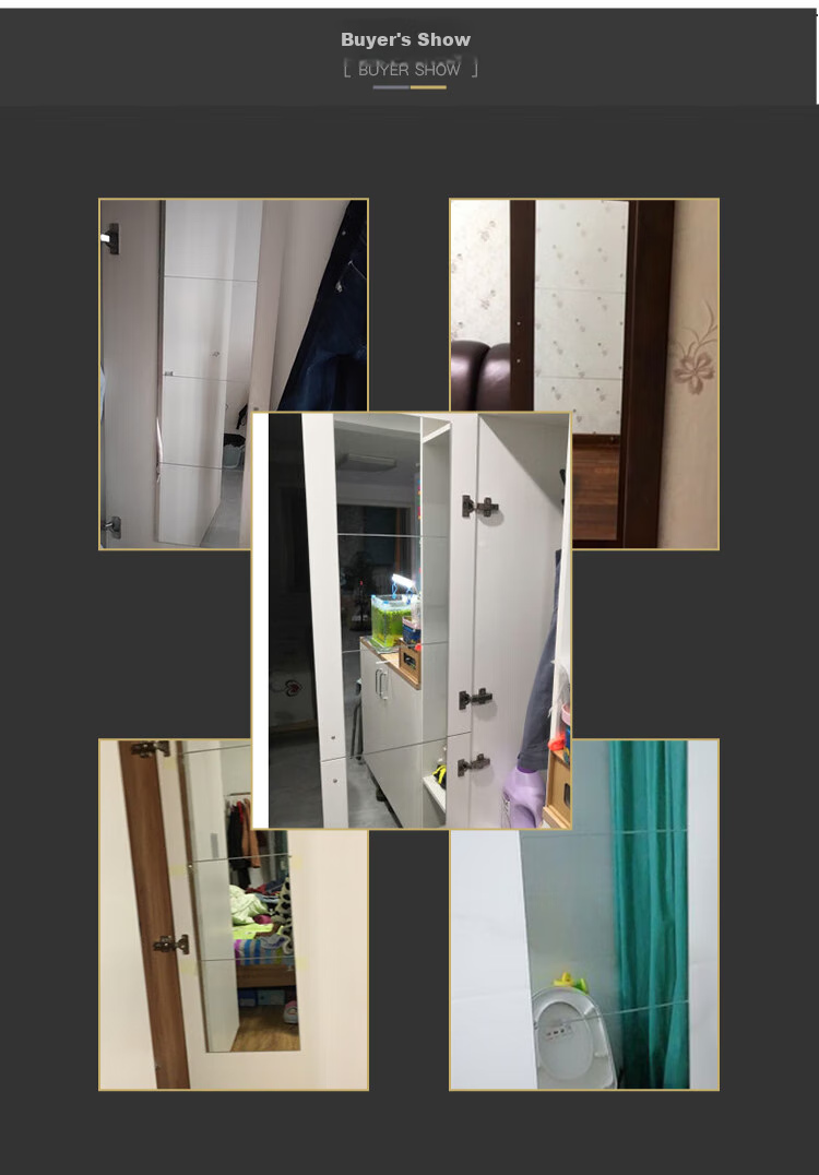 Anerya Full-Length Mirror, Bathroom Mirror, Wall-Mounted Mirror, Bedroom And Living Room Dressing Mirror, Home Use, 30*30 Right-Angle, Four Pieces 1
