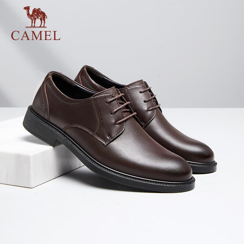 Мужские туфли CAMEL, кожаные, на шнуровке, завышенные, дерби, повседневные, деловые, классические, коричневые, размер 42